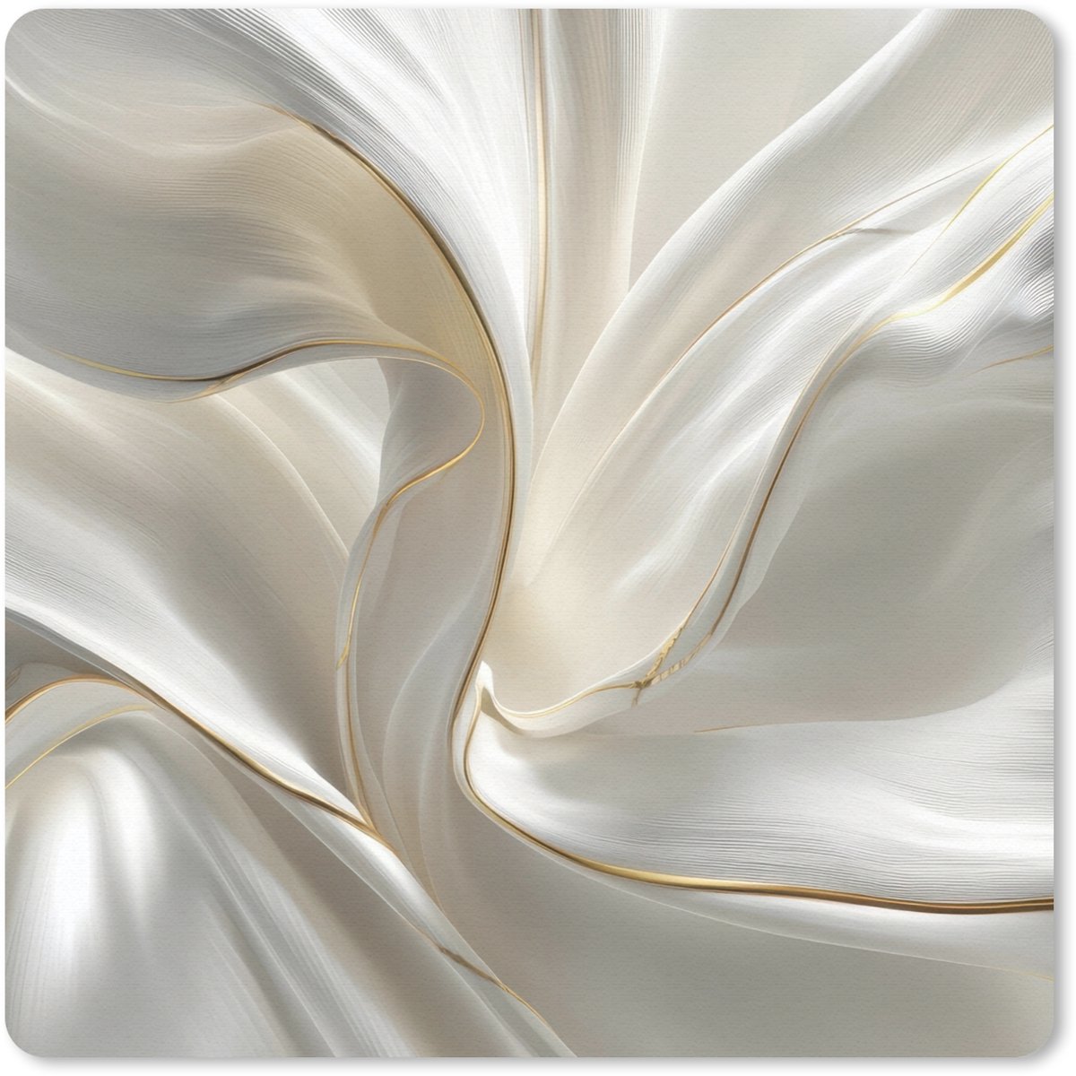 Muismat 20x20 cm - Mousepad Stof - Plooien - Goud - Muismatten