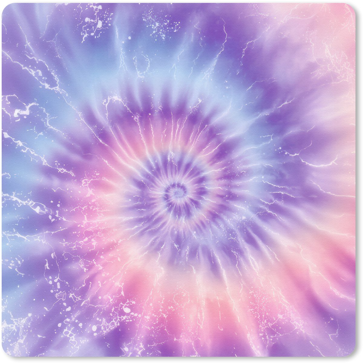 Muismat 30x30 cm - Mousepad Pasteltinten - Paars - Spiraal - Marmer print - Muismatten