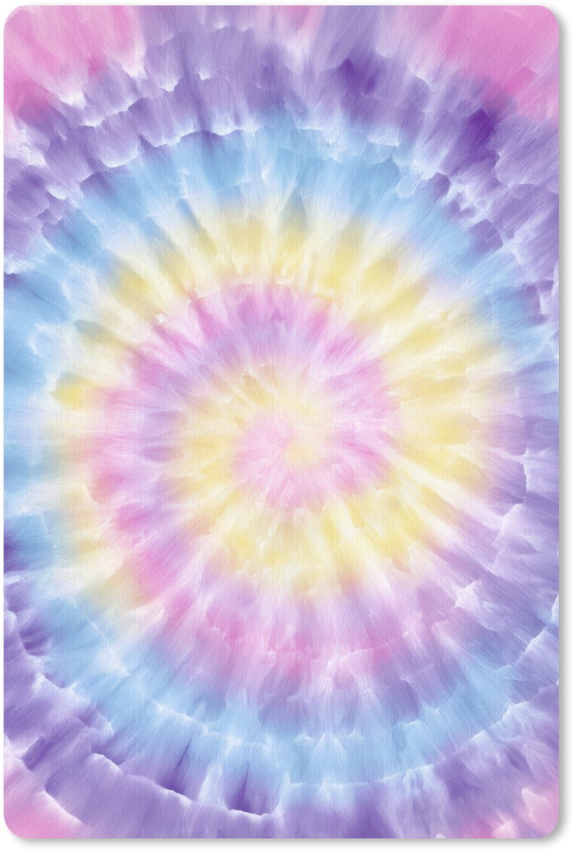 Muismat 18x27 cm - Mousepad Spiraal - Tie dye - Pasteltinten - Muismatten