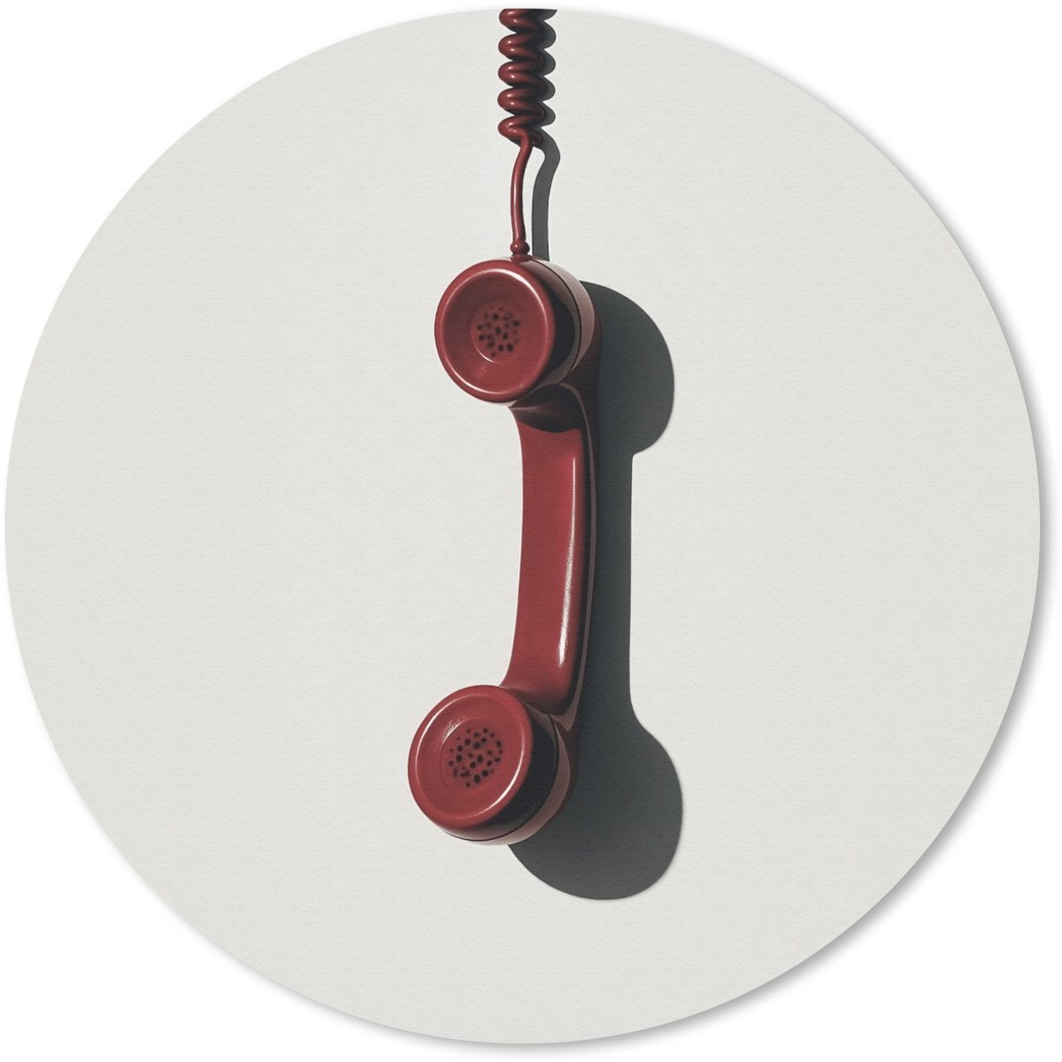 Muismat rond 40x40 cm - Mousepad Telefoon - Koord - Rood - Minimalistisch - Ronde muismatten