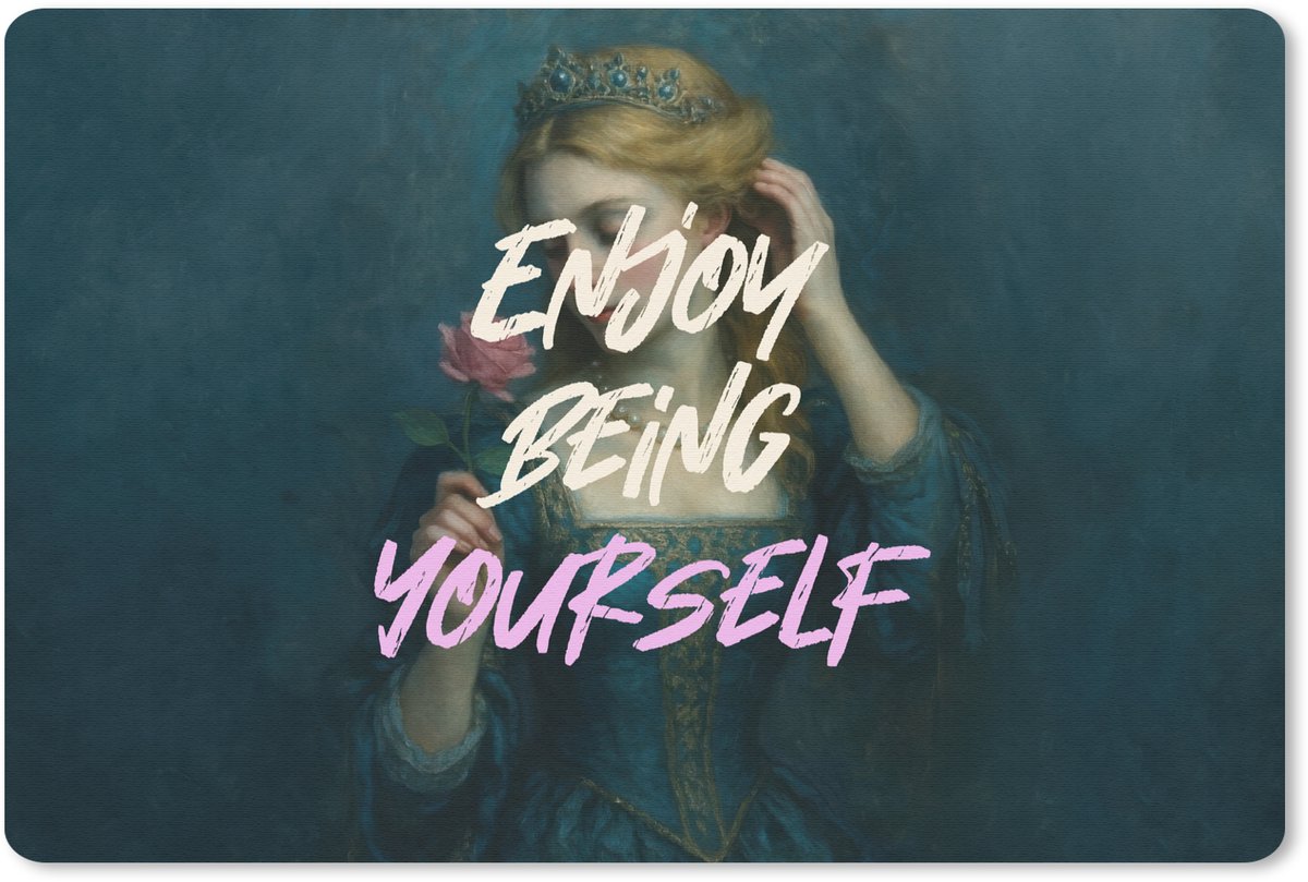 Muismat 27x18 cm - Mousepad Vrouw - Roos - Quote - Muismatten