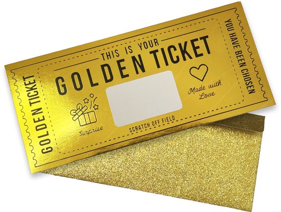 Giftmas Golden Ticket – Kraskaart Pakket – 6 Kaarten + 6 Gouden Enveloppen + Stickers – Personaliseerbaar Cadeau voor Feestdagen, Cadeaubonnen & Speciale Gelegenheden