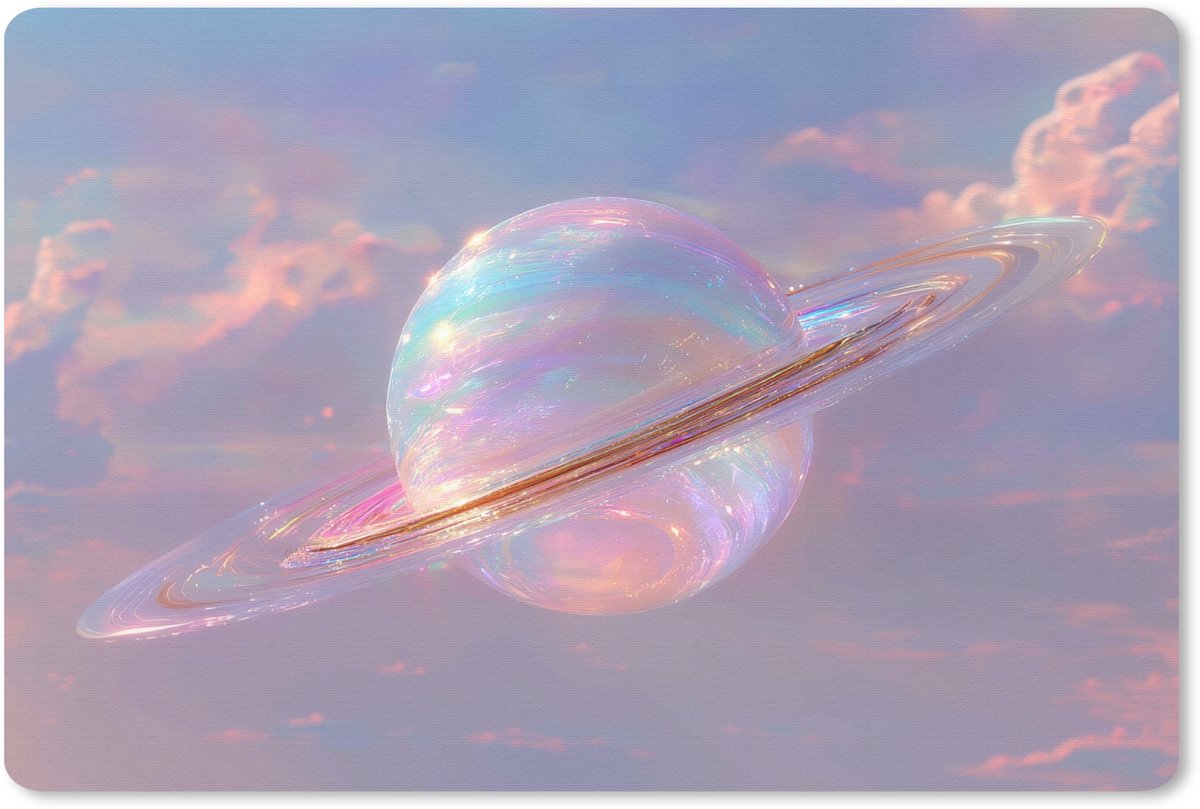 Muismat 27x18 cm - Mousepad Planeet - Lucht - Wolken - Pasteltinten - Muismatten