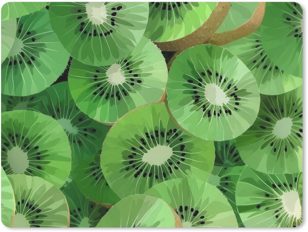 Muismat 23x19 cm - Mousepad Kiwi - Groen - Pitten - Muismatten