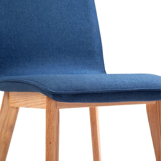 stoelen Stof Blauw 4 STUKS / Eetkamer stoelen / Extra stoelen voor huiskamer... bol.com
