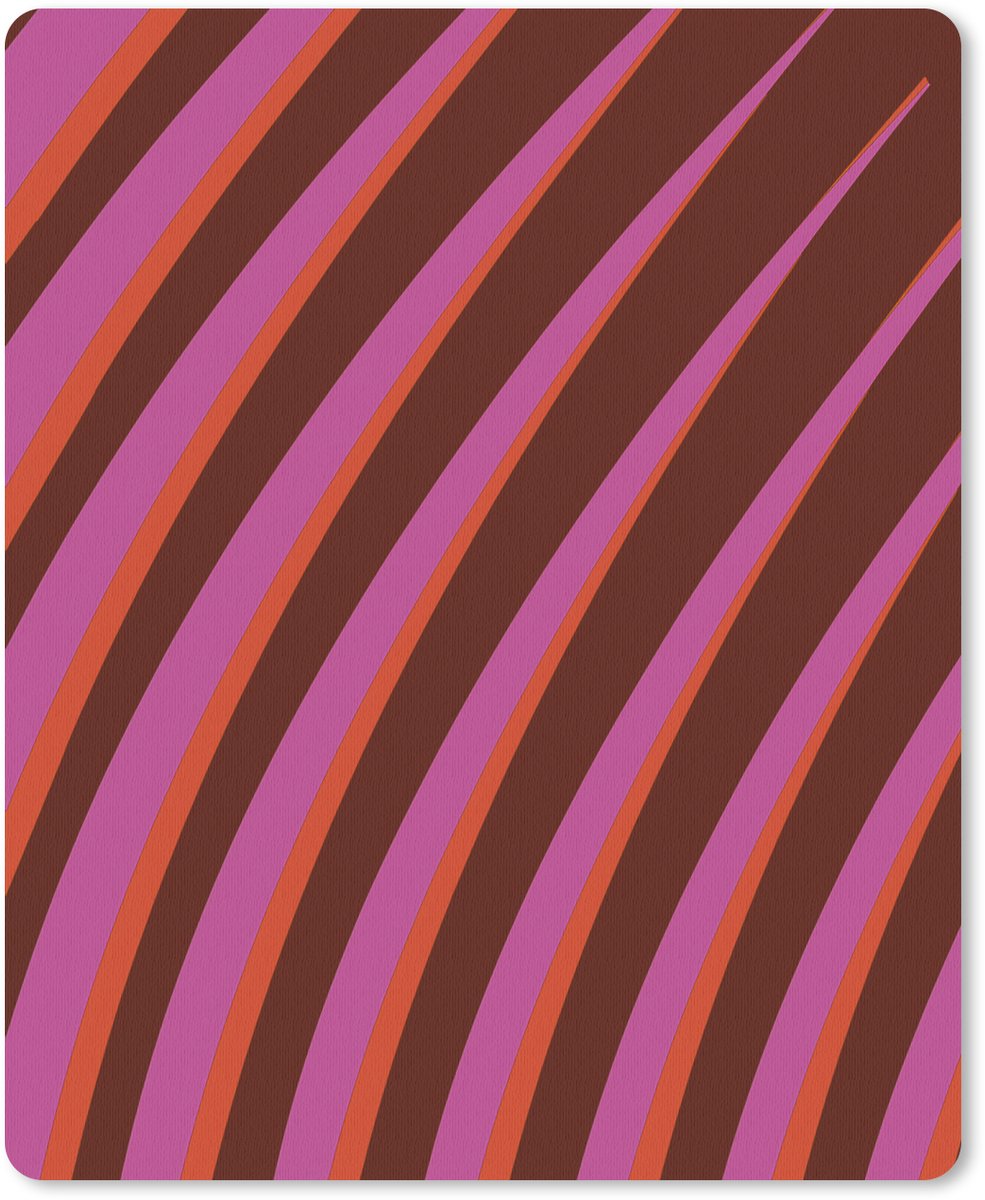 Muismat 19x23 cm - Mousepad Lijnen - Rood - Beweging - Muismatten