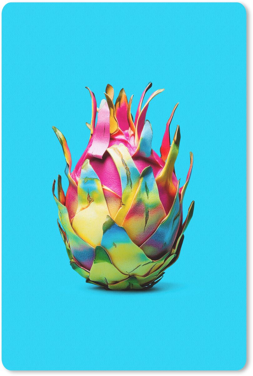 Muismat 18x27 cm - Mousepad Drakenfruit - Blauw - Levendig - Muismatten