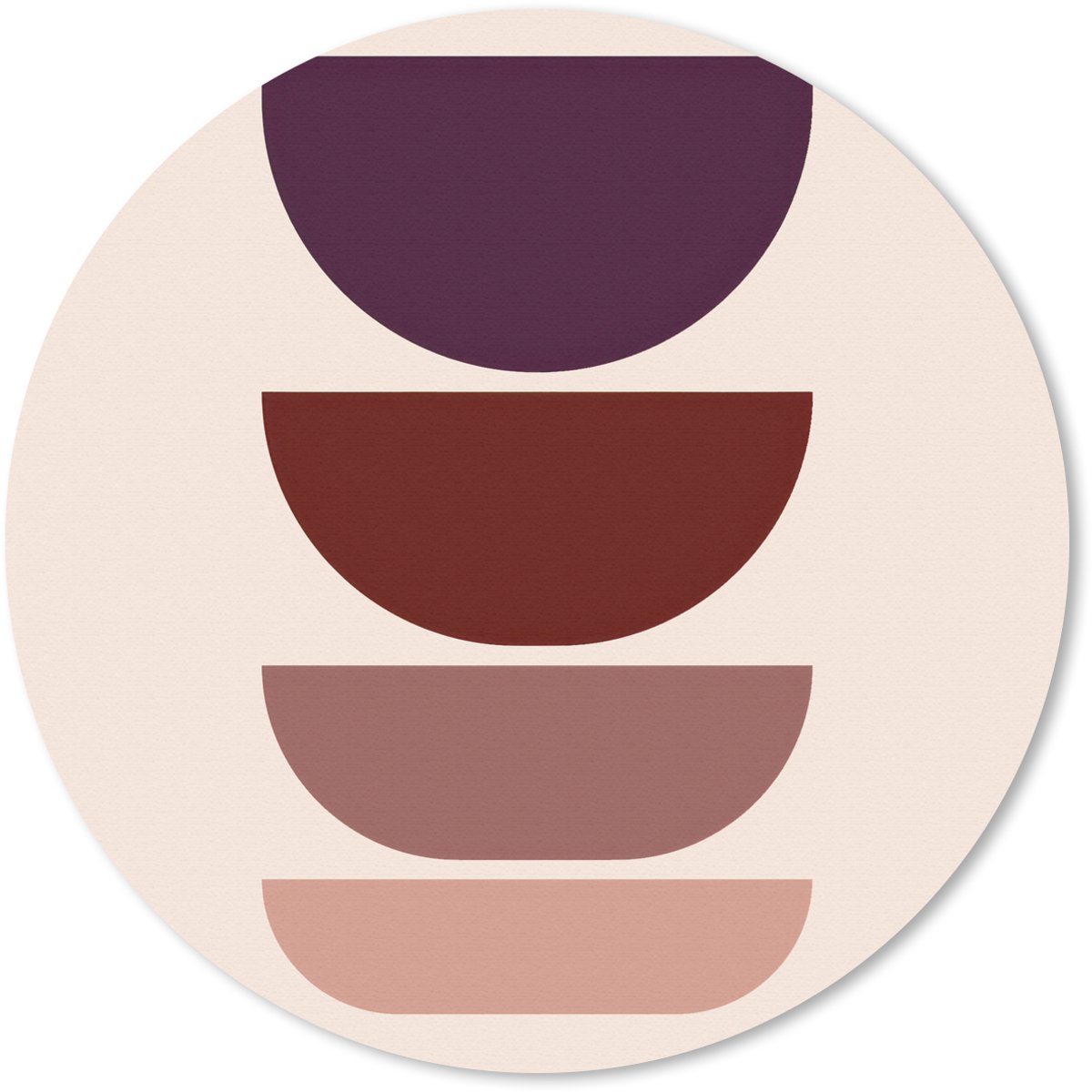 Muismat rond 30x30 cm - Mousepad Harmonieus - Symmetrisch - Rood - Ronde muismatten