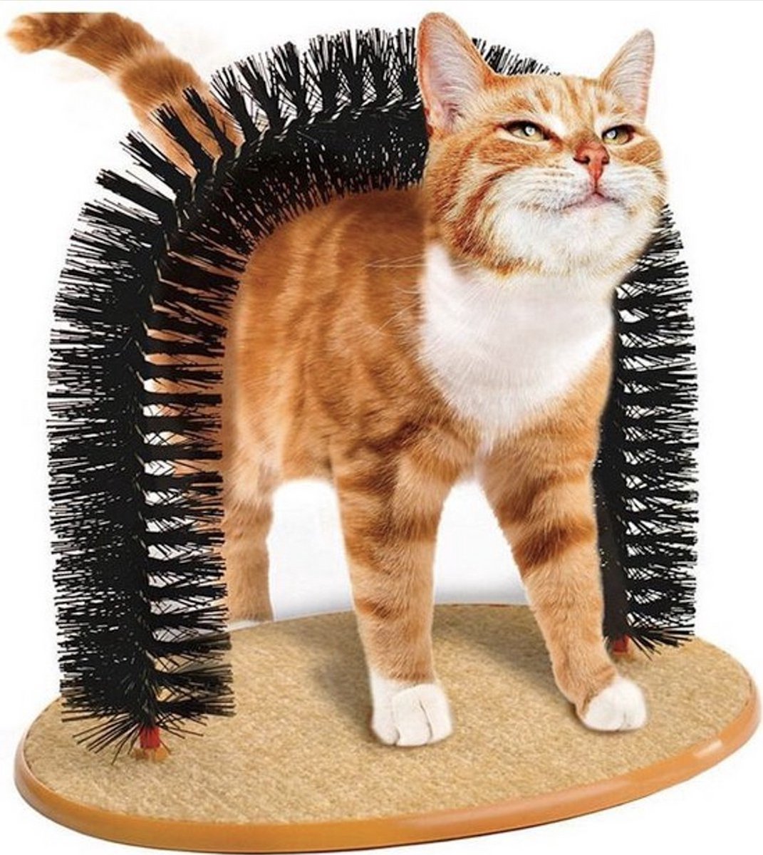 Nixnix® - Kattenboog - 35 cm - Vachtverzorging & Massage - Borstelboog