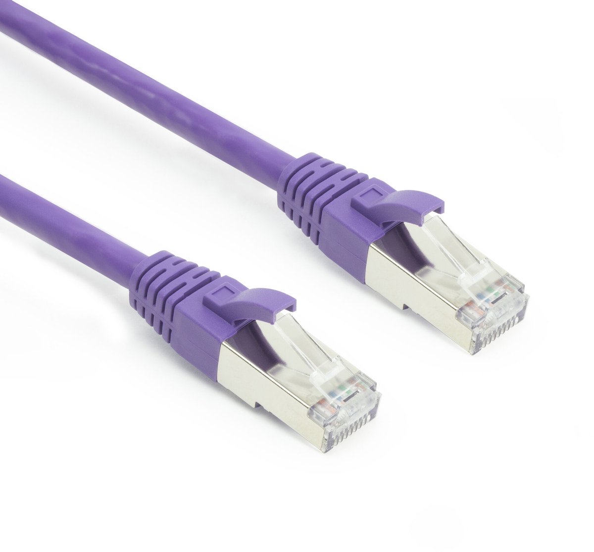 Image of ACT Paarse 10,00 meter SFTP CAT6A patchkabel snagless met RJ45 connectoren FB2310