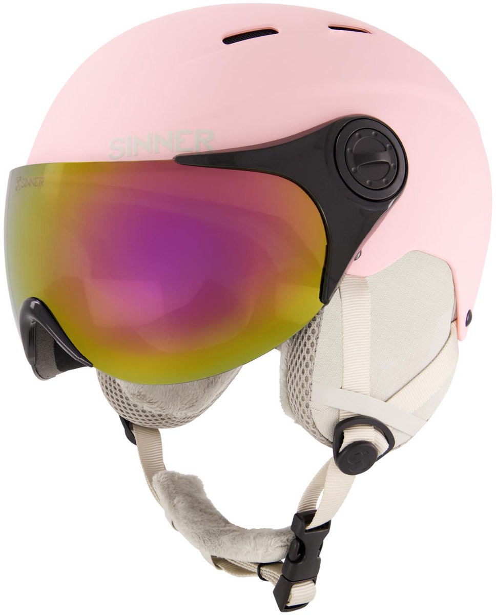 SINNER TYPHOON VISOR Unisex Skihelm - MATTE LIGHT PINK- Maat S, 50-54 cm