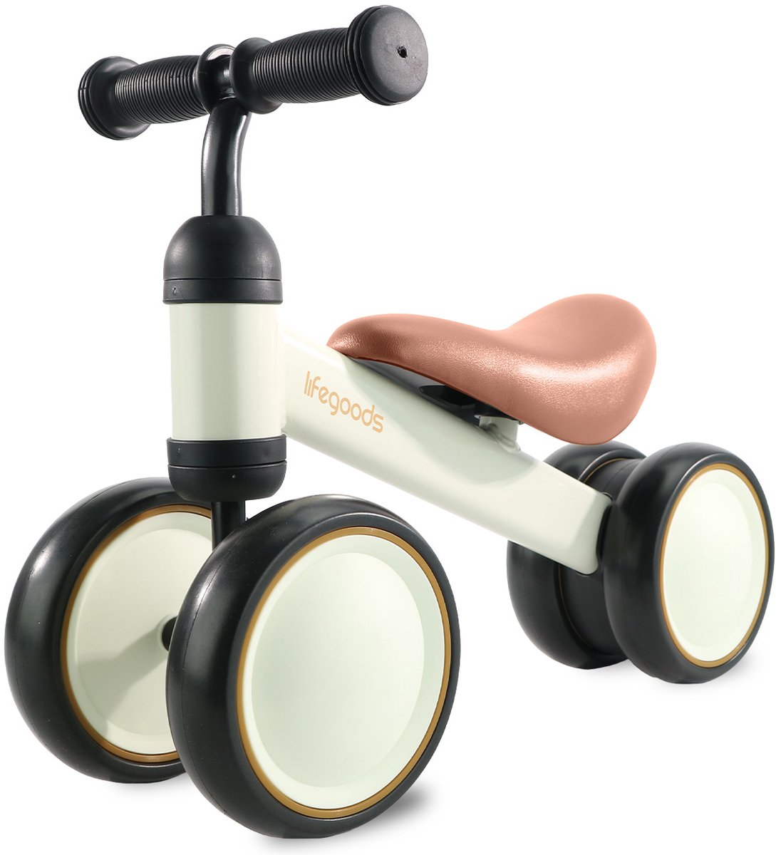 LifeGoods TurboToddler Loopfiets - Vanaf 1 jaar - Kinderstep - Crème