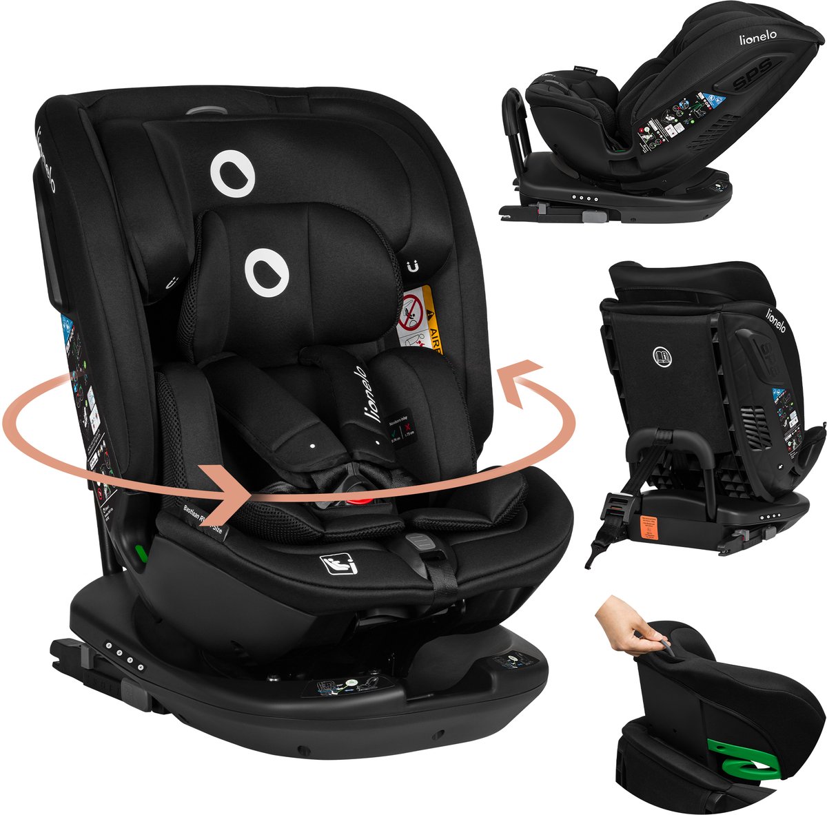 Lionelo Bastiaan RWF i-Size - Autostoeltje - ISOFIX - 0-36kg - Zijbescherming