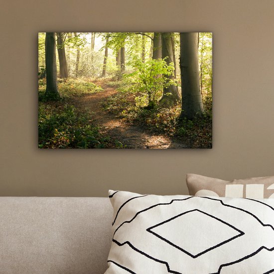 Chemin dans la forêt Toile 30x20 cm - petit - Tirage photo sur toile (Décoration murale salon / chambre) / Décoration murale Peintures sur toile