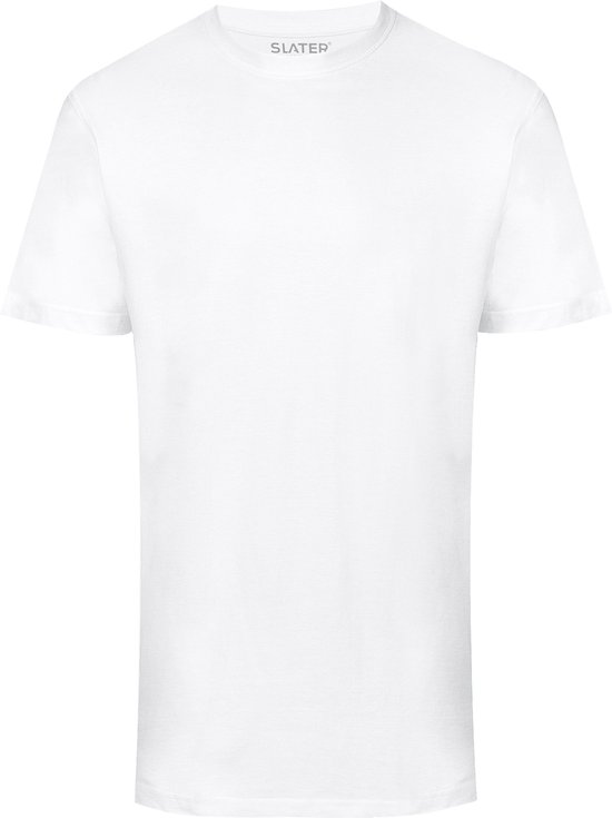 Wit Slater T-shirt met ronde hals en korte mouwen.