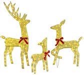 vidaXL - Famille de rennes - avec - 300 - LED - 3 - pièces - Warmwit - 68 - x - 26 - x - 127 - cm - Tissu