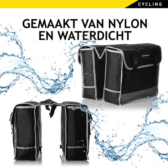 Dunlop - Dubbele Fietstas - Zwart - 26 l