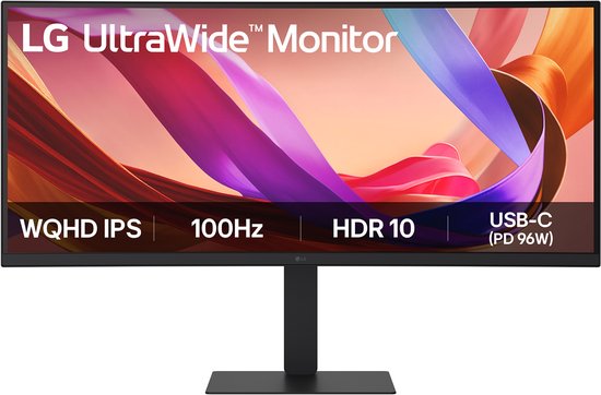 LG 34U650A-B 34″ UltraWide IPS Monitor WQHD 3440×1440 USB-C 96W HDR10 100Hz HDMI RJ45 KVM