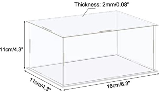 Display case Box acrylic box clear dustproof protection for collections 16x11x11cm — afbeelding 2