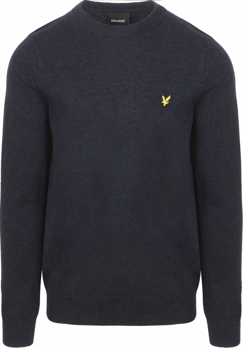 Lyle & Scott Pullover Lamswol Navy - Maat L - Heren - Pullovers