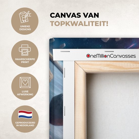 Peinture sur toile 40x60 cm - Décoration murale Dino - Espace - Garçons - Décoration murale murale chambre ado - Décoration chambre pour adolescents - Accessoires chambre jeunesse ado - Tableaux chambre