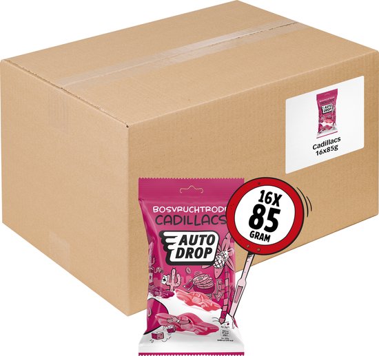Autodrop - Snoep - Beroemde Bosvruchtrode Cadillacs - 16 zakjes - 85 ...