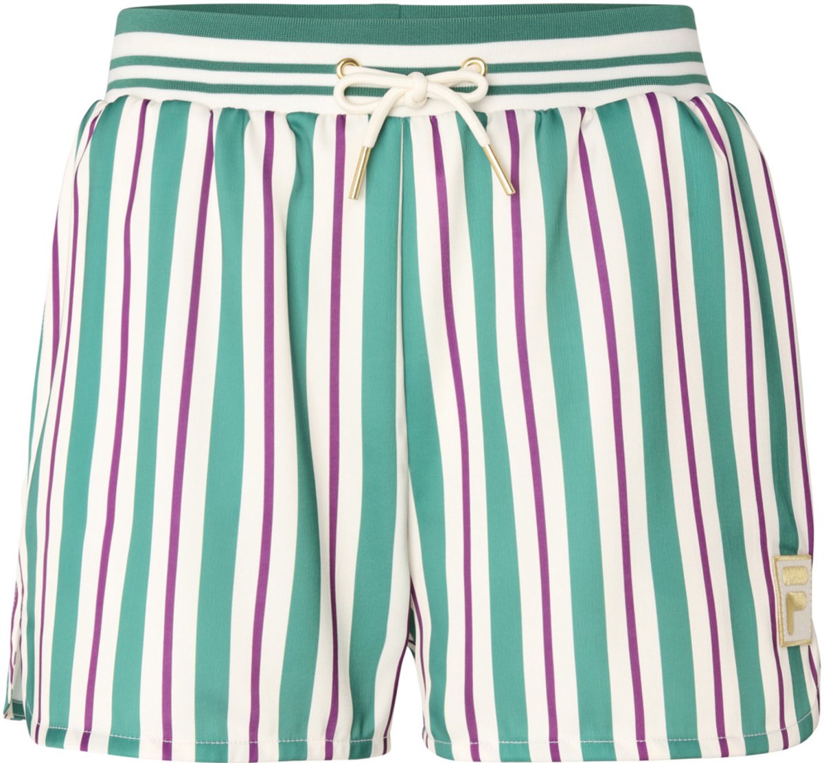 Satijnen short voor dames Fila Lassance Striped Groen