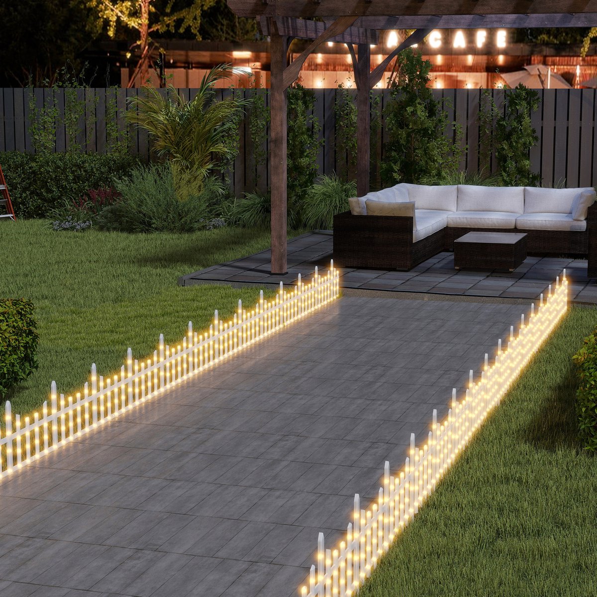 Clôture De Noël LED 3,5 M - 8 Modes Lumineux Blanc Chaud - Flexible Et étanche IP44 Pour Intérieur/extérieur
