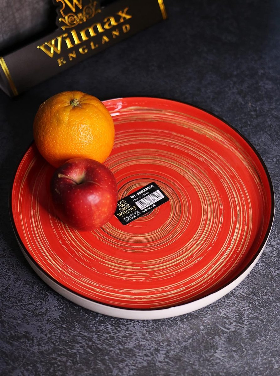 Wilmax England Bord 28 cm Rood Porselein WL-669220/A
