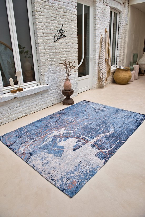 Foto: Louis de poortere vloerkleed conductive blue blauw 240x340cm