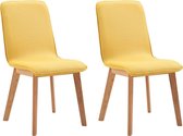 Eetkamerstoelen Stof Geel 2 STUKS / Eetkamer stoelen / Extra stoelen voor huiskamer / Dineerstoelen / Tafelstoelen / Barstoelen