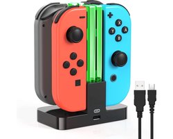 OneGamer® - Oplader voor Nintendo Switch Joy-Con - Oplaadstation - OLED Model Verenigbaar - LED Indicatie - Draagbaar
