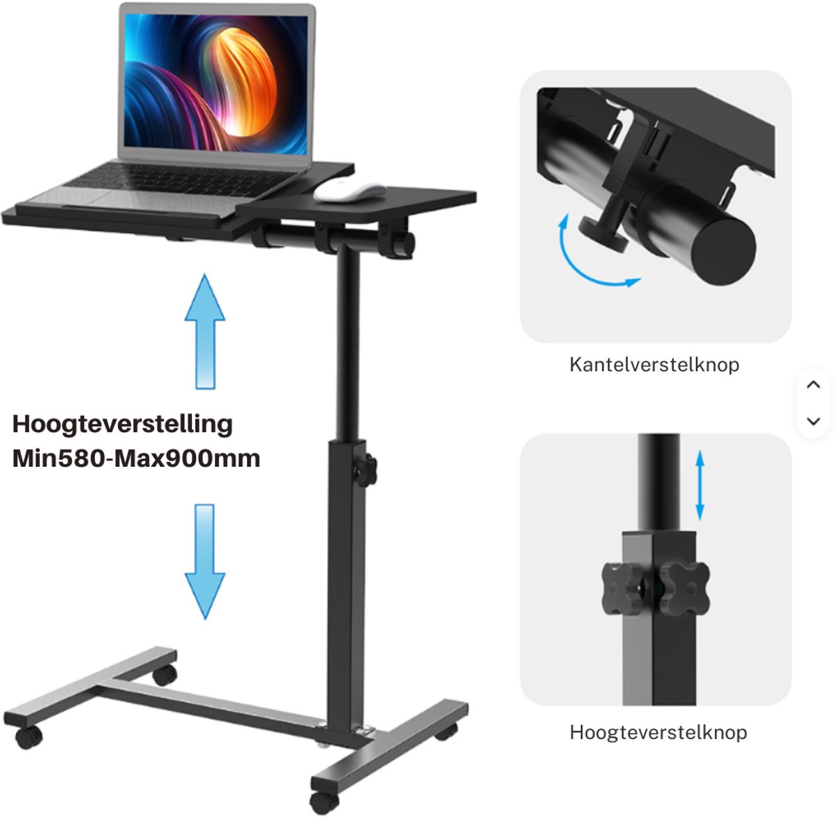 Livista Livista Laptoptafel Bedtafel op Wielen - afbeelding 2