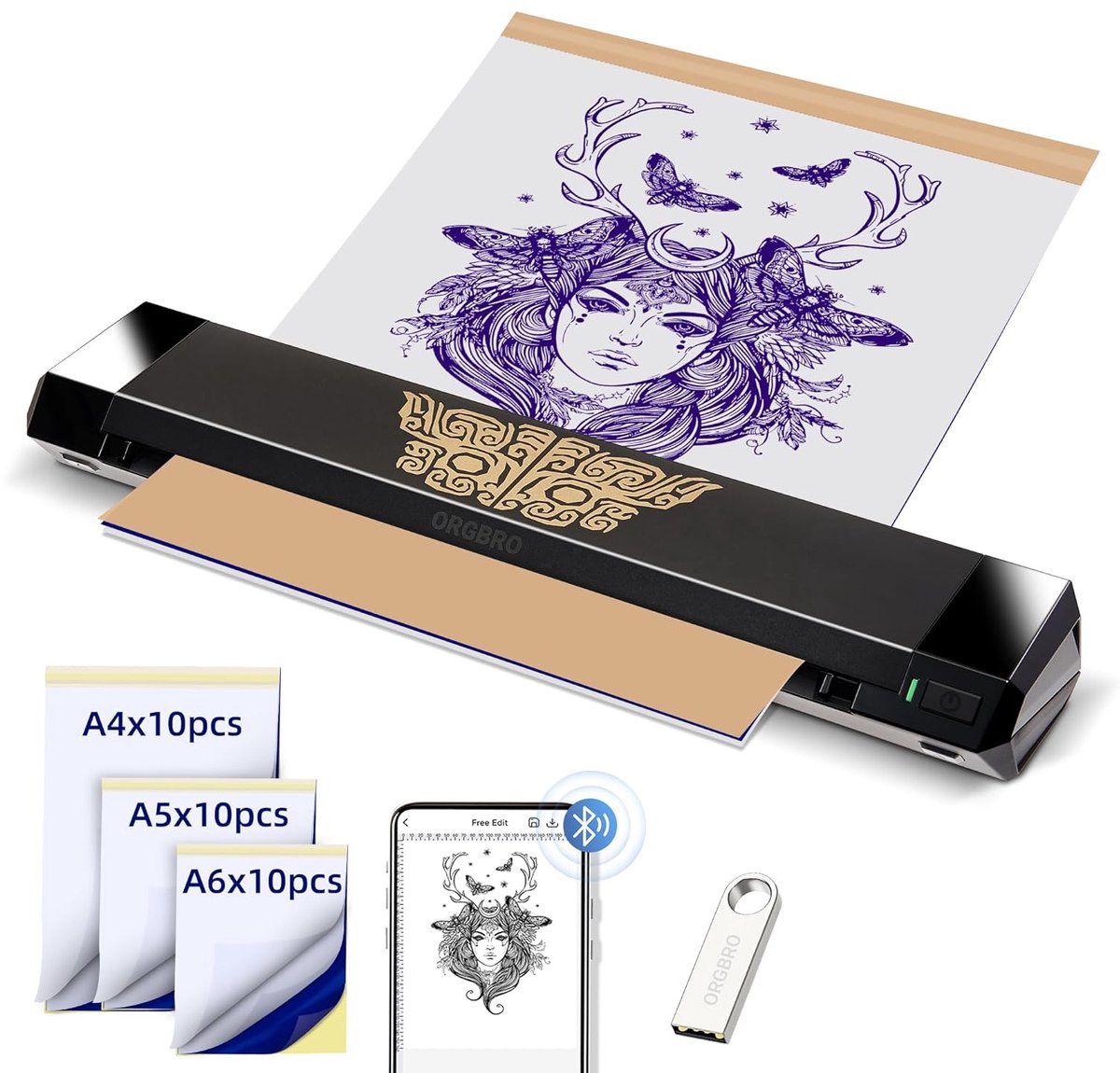 Draagbare Bluetooth Thermische Printer - Draadloze Printer voor Thuis en Op Reis