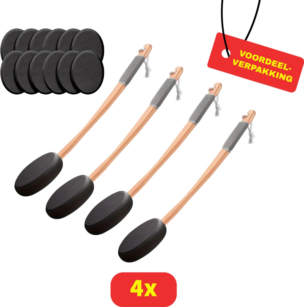Washulp Rug - Breng Gemakkelijk Lotion Aan - (4x) 4 pads - 4 stuks Voordeelverpakking