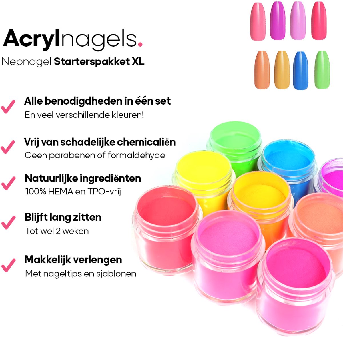 Nagelstad Acrylnagels Set - Nepnagels - 91 delig thumbnail 5