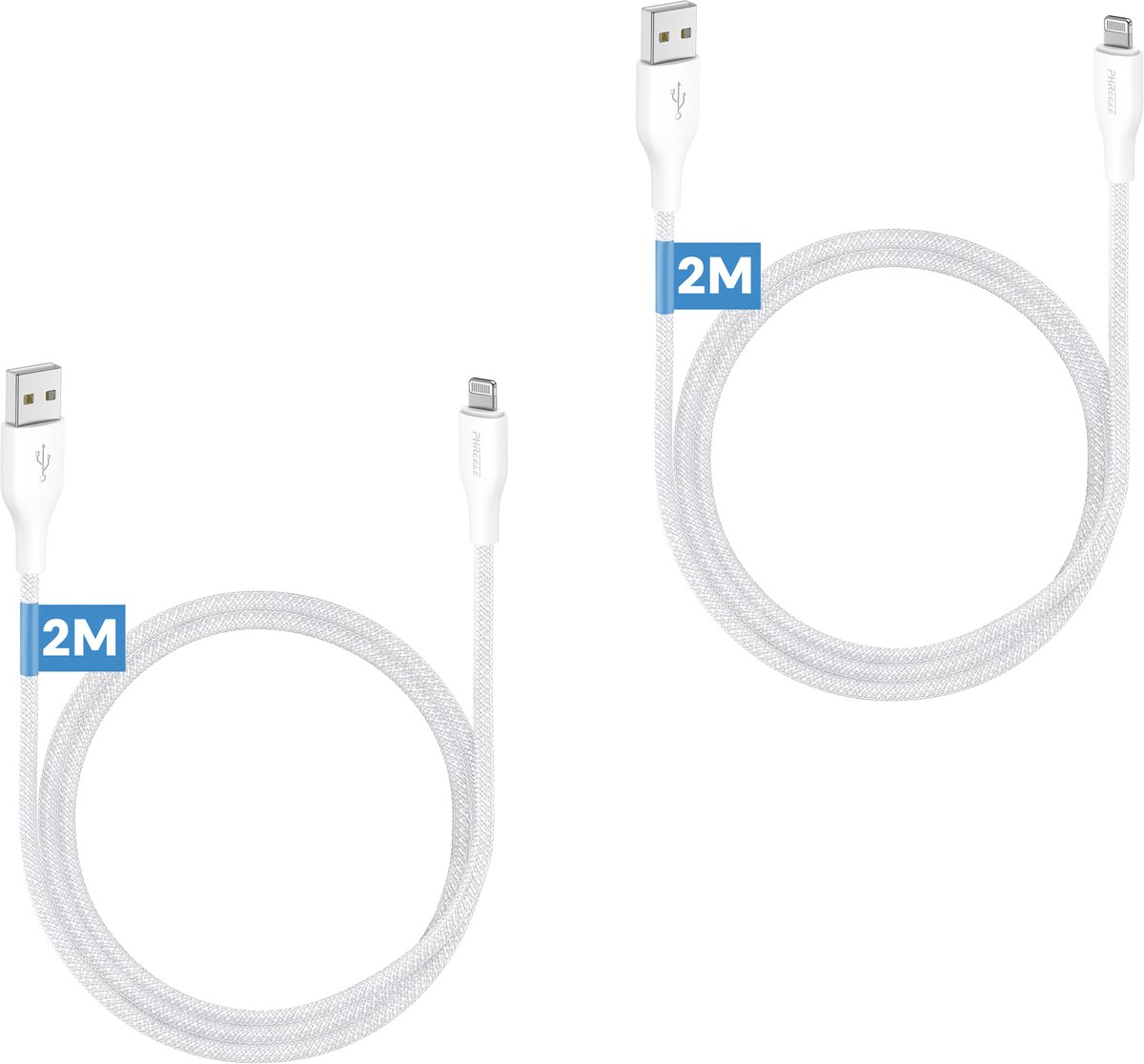 Oplaadkabel geschikt voor iPhone 14, 13, 12, 11, X - 2m - Usb kabel