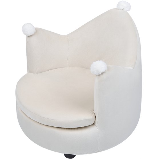 VEGA - Kinderstoel - Lichtbeige - Fluweel van Merkloos — afbeelding 3