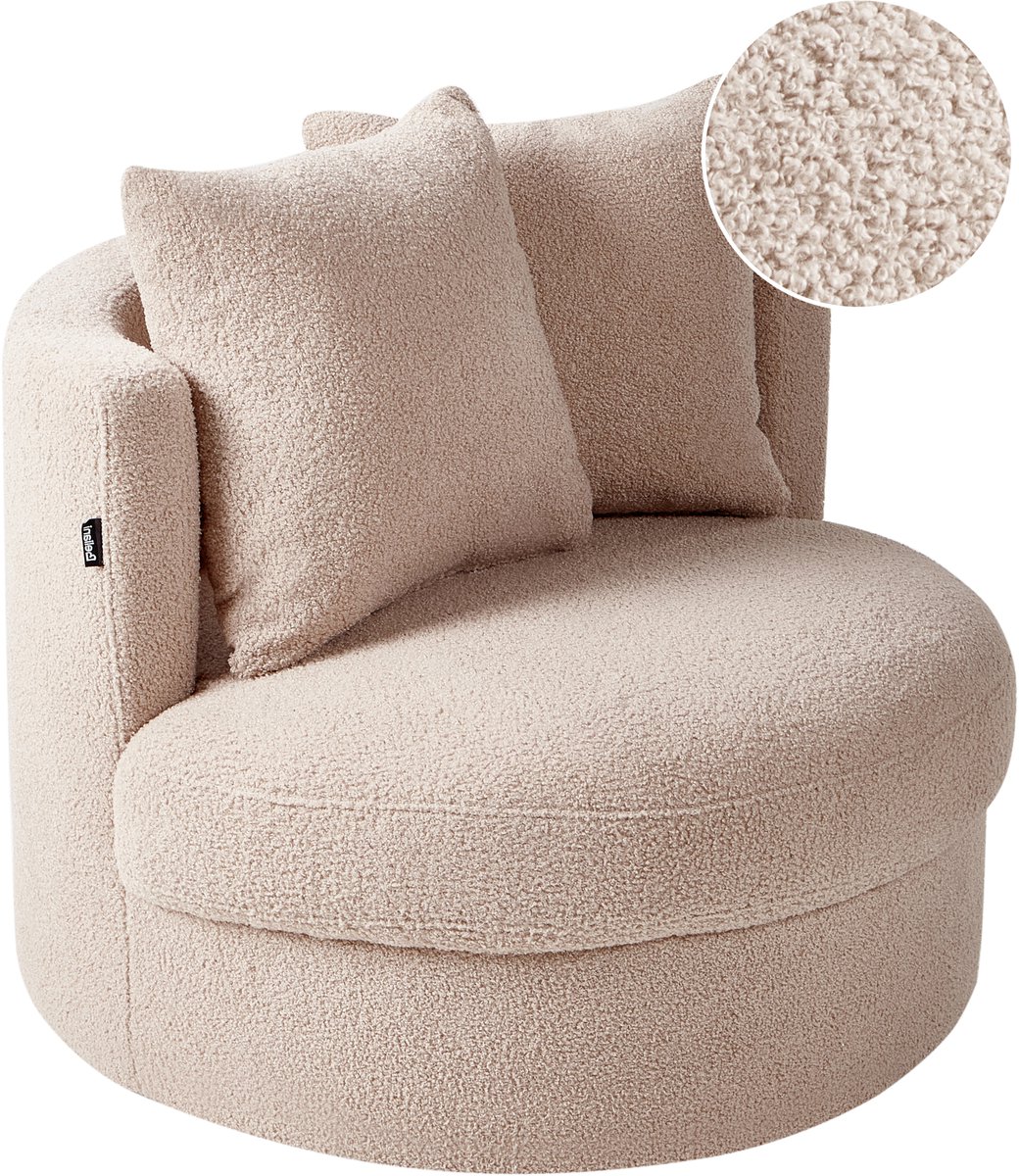 DALBY - Fauteuil - Beige - Bouclé