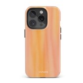 VivaLora Tough Telefoonhoesje iPhone 15 met MagSafe - Sunset Glow Print - 2-in-1 Phone Case - Hard Case & Siliconen Back - Extra Bescherming - Shockproof - Ombre Effect - Roze/Oranje