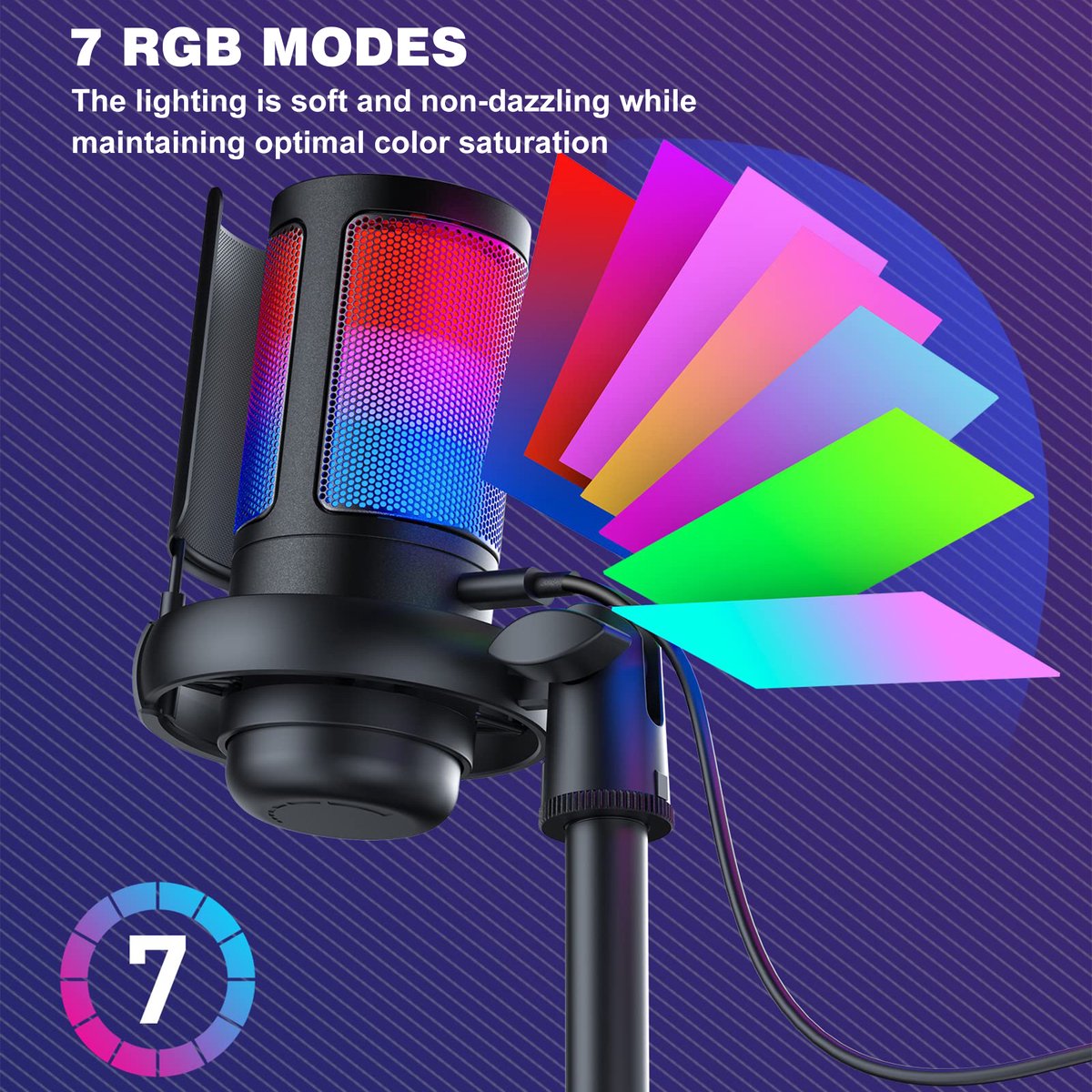 YONO Gaming Microfoon USB met RGB Stand thumbnail 2