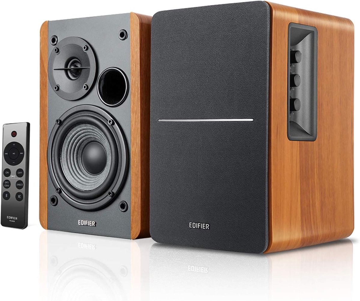Actieve Bluetooth-luidspreker met optische ingang - 2.0 draadloze monitor luidspreker met subwooferuitgang en 42W RMS