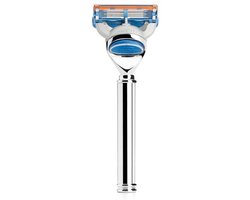 MÜHLE -Travel 5 Blade Razor Compatible with Gillette Blades Chrome Metal Handle