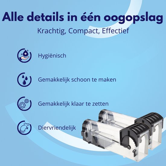 Knaak Muizenval - Diervriendelijke Muizenvallen - 2 stuks - Rattenval - voor Binnen en Buiten