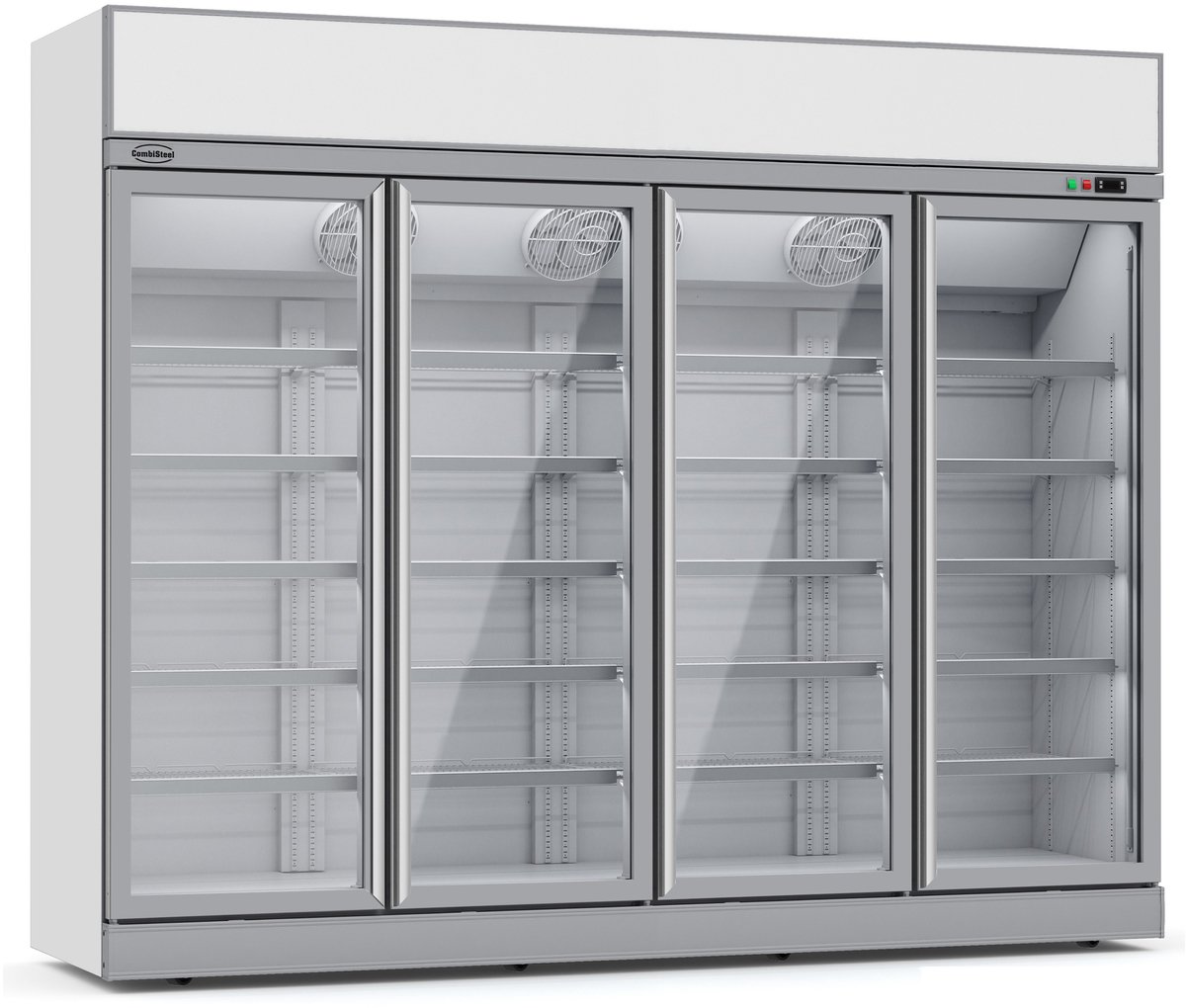 Combisteel Koelkast - 2060L - Wit - 0°C/+10°C - Geforceerd - 4 Draaideuren - Wielen - 2508x710x2092mm - Horeca Koelkast