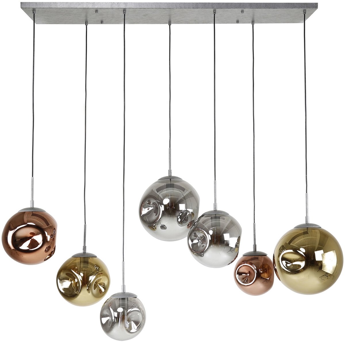 Giga Meubel Hanglamp Stellar - Zilver Metaal - 7-Lichts - 145x150x50cm