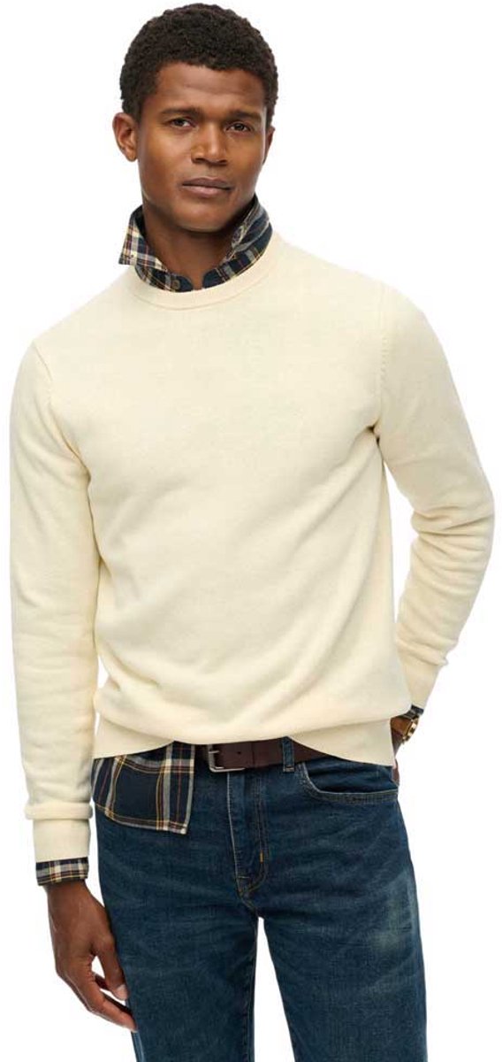 Superdry Essentials Katoenen Trui Heren Sweaters Creme