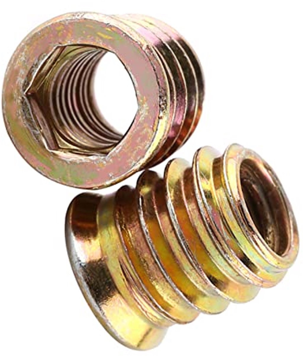 20 stuks zeskantmoeren van koolstofstaal, met inbuskop, geschikt voor houten meubels, gegalvaniseerd koolstofstaal (M6*20mm)