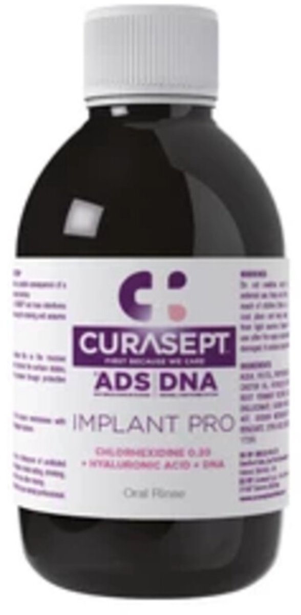 Curasept ADS DNA Implant Pro CHX 0,20% + HA mondspoelmiddel 200 Milliliter