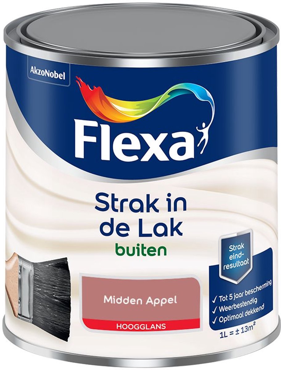 Flexa - Strak in de Lak Buitenlak Hoogglans - Midden Appel - Mengverf - 1 L